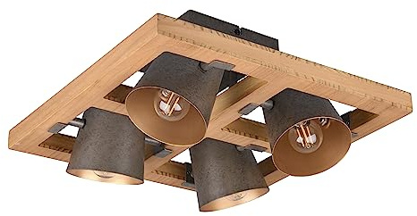 Trio Leuchten Deckenleuchten Bell 601900467, Metall Nickel antik, exkl. 4x E14, Braun