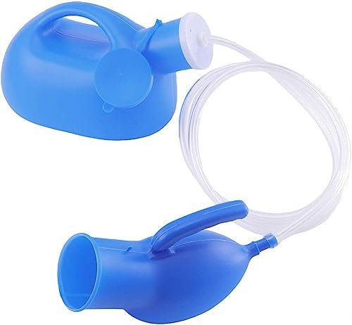 Set 2000ml Urinflasche Männer Urinal Tragbare Urinal Transparent Pee Flasche mit Schlauch Leicht zu Reinigen für Krankenhaus Home Bettlägerige Gerät