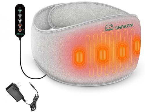 Snailax Massage Heating Pad with 3 Vibration Modes, Heated Back Warmer for Back Pain, Adjustable Heating Belt for Lower Back Cramps, Gifts for Women, Men (Grey)