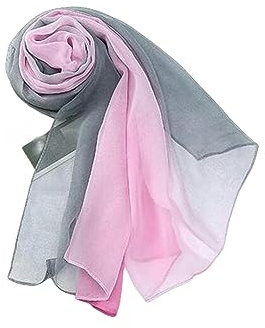 PARREN Seidentuch Sommer Ankunft Mode Chiffon Schals Gradient Farben Georgette Weibliche Seidenschals 50 * 160Cm-Rosa Grau