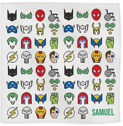 Wanapix | Tovaglioli Bambini Personalizzati | 45x45cm | Supereroi | Lavabile in lavatrice | Tovagliolo per bambini | 45x45 cm | Per asilo nido, scuola dell'infanzia e scuola primaria