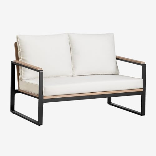 SKLUM 2-Sitzer-Gartensofa aus Aluminium und Akazienholz Giselle -