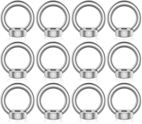 Aililong Dadi ad anello M6-12 pezzi 304 in acciaio inox, dadi ad anello hardware per accessori di sollevamento e sospensioni per interni ed esterni