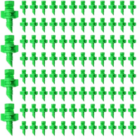 VooGenzek 100 Pièces Micro Buse D'arrosage de Jardin, 180 Degrés Micro Jardin Pelouse Eau Brumisateur Buse, Mini Jardin D'irrigation Buse de Pulvérisation Arroseur Système D'irrigation