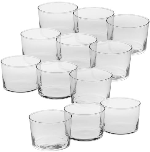 Queensway Home & Dining 240ml Clear Glass Ice Cream Dessert Dishes Cups - Tiny Cups for Dessert Round Decorative Glass Custard Cup Trifle Bowl for Sundaes Fruit Salads Snacks Cocktails and Party