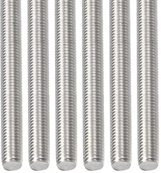 DTGN M8x1.25x170mm(DxPxL) Gewindestange - 6er Pack - Gut für Maschinen - Gewindestange aus 304 Edelstahl mit Rechtsgewinde - Silber