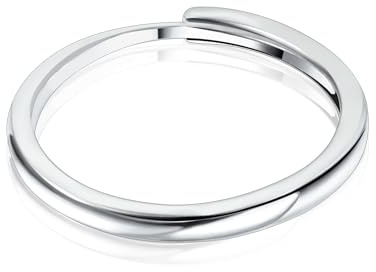 ALEXCRAFT Sterling Silver Rings for Women 925 Adjustable Ladies Silver Rings Sterling Silver Ring Adjustable 2mm Width