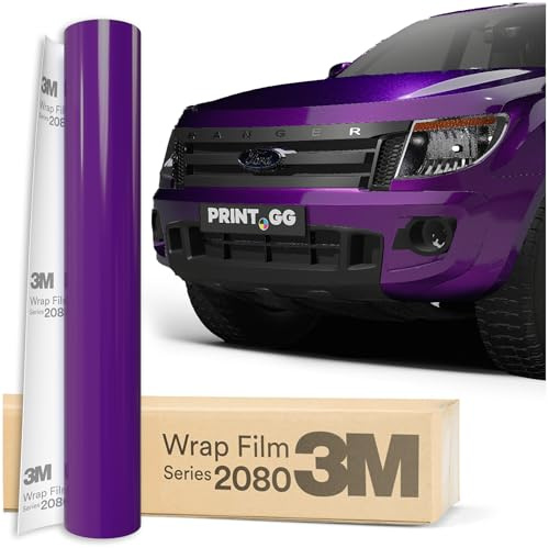 Auto Folie 3M 2080 Plum Explosion Hochglanz HGP258, 152 x 10 cm | Selbstklebende Car Wrapping Folie | Robuste Lackschutzfolie für Auto, Motorrad, Boot | Autofolie mit Exzellenter Haftung