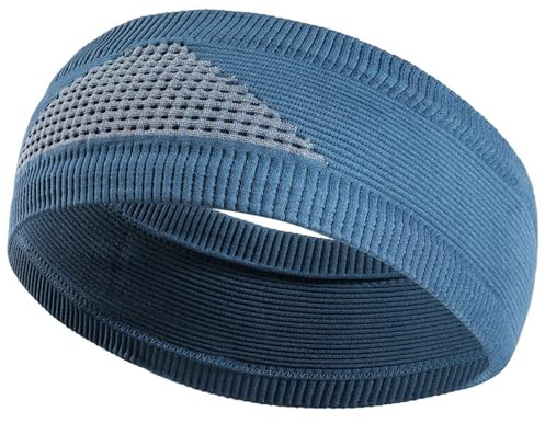 Schweißband Stirn Stirnband Elastische Sport Schweißbänder Gym Yoga Basketball Fitness Schweißband Volleyball Tennis Radfahren Laufen Haar Kopf Männer Frauen(Blue,L)