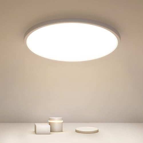 Osairous Plafoniera LED Soffitto, Ø40cm 36W Plafoniere moderna, IP44 Lampada LED Soffitto, 4500k 3980 LM Luce Neutra per Soggiorno, Camera da Letto, Cucina, Bagno, Balcone