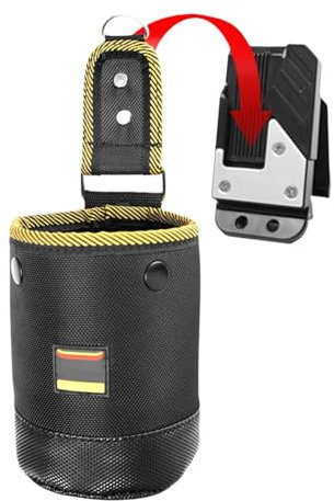 LZYWOD Heavy-Duty Tool Pouch with Belt Clip, Modular Tool Belt Pouch for Nails and Screws, Rotating Clip-on Tool Organizer for Electricians and Carpenters