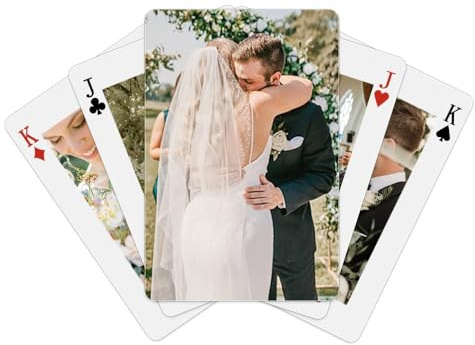 Benutzerdefiniertes Spielkartendeck mit Fotos mit Box, personalisierte Spielkarten mit Namen, Jubiläen, benutzerdefinierte Spielkarten, Hochzeit/Freundin/Geschenk