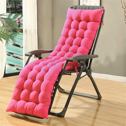 Hearda Cojin Tumbonas Jardin Exterior, Cojin Reclinable Tumbona Grueso con Corbata para Silla De Salón Suave y Cómodo para Interior & Exterior Playa Piscina (Rosa Fucsia,48 * 120cm)