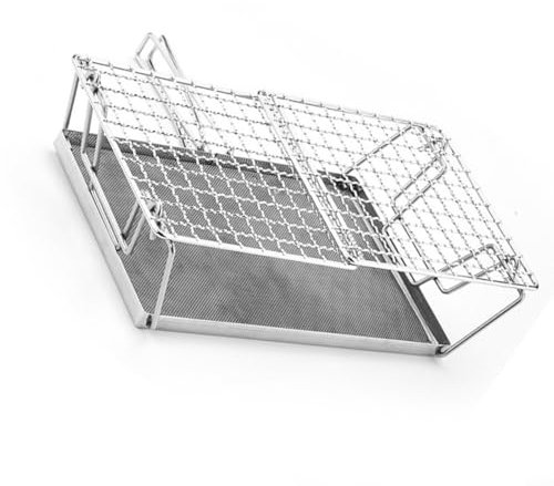 CWOQOCW Barbacoa plegable portátil de acero inoxidable plegable barbacoa pan parrilla estante camping al aire libre cocina soporte para picnic barbacoa jardín cocina