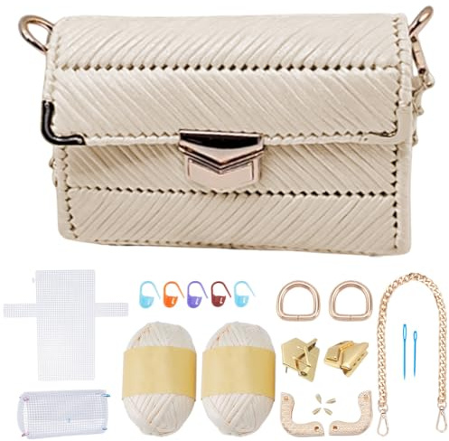 FREEBLOSS Kit di borse a maglia fatte a mano fai da te in tela di plastica a rete per la realizzazione di borse artigianali accessori per ricamo