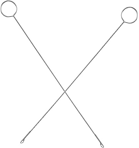 SHINEOFI 2pcs Stainless Steel Turner Crochet Hooks Knitting Accessories Extra Long Loop Sewing Tools for DIY Crafting and Weaving