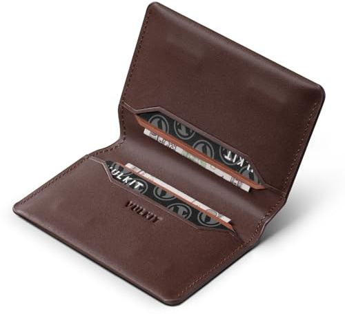 VULKIT Schlankes Minimalistisches Kartenetui RFID-blockierendes Leder Kreditkartenetui Vordertaschen-Geldbörse mit Magnetverschluss