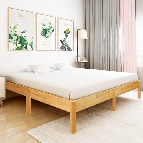 Fasba Massivholzbett Eiche 180x200 cm, Holzplattform Bettrahmen für Stilvoll Moderne Wohnungen Schlafzimmer Gästehaus