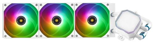 TR-Thermalright Frozen Prism 360 White ARGB Liquid CPU Cooler,360mm Aio Cooler,3x120mm PM Fan-2000RPM,for AM4/AM5,Intel LGA1851/1700/1150/1151