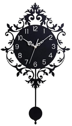 Wswqop Orologio Da Parete con Decorazione Murale, Acrilico, Stile Retrò, Stile Europeo, Silenzioso, Orologio Decorativo per Cameretta Bambini, Studio, Decora