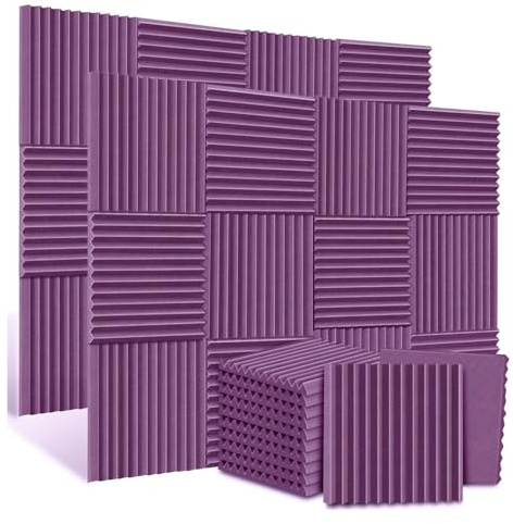 Akustikpaneele Selbstklebend 12er-Pack 30 x cm Akustikschaumstoff Schallschutz Studio KTV Schallabsorbierende Platten Schwammpolster Schallisolierung Wandschaum 2,5/5 dick(PURPLE,2.5cm)