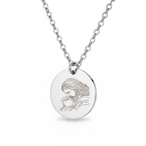 Golden Paw Personalisierte christliche Kette mit Gravur –Ein stilles Gebet zum Tragen–Glaubensschmuck aus Edelstahl– Verstellbare Kette 45 + 5 cm – Geschenk voller Segen & Hoffnung
