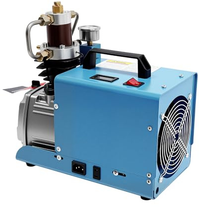 Mqwdxzfes Pompe à air haute pression 1800 W 30 Mpa Pompe à air électrique avec refroidissement à eau et valve de sécurité, compresseur d'air pour pneus de voiture, pistolet à clous, pistolet
