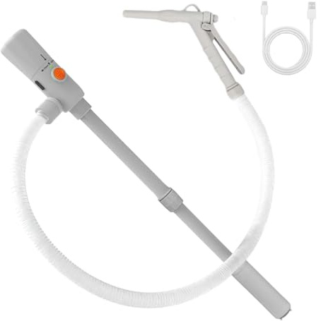 DAMAIYI Elektrische Benzinpumpe für Kanister, 3,2 GPM Dieselpumpe Fasspumpe | Dual Power USB-C/AA, 51-Zoll Schlauch, teleskopisches Saugrohr, manuell regelbar, Kraftstoffpumpe, Kerosin Öl, korrosionsfest