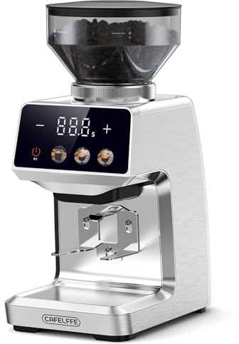 Molino de Café Eléctrico Cafelffe MK-303-35 Molidos Preciso, Molido Cónico de Acero Inoxidable 420 con Soporte para Portafiltro, 400 r/min, Diseño para Hogar/Cocina/Oficina
