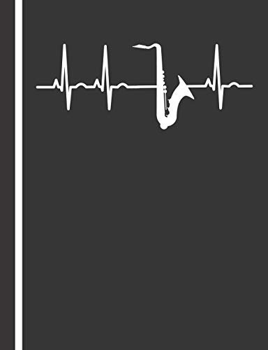 Composition Notebook: College Ruled Lined with 140 Pages Book (7.44 x 9.69). EKG ECG electrocardiogram for Saxophonists.
