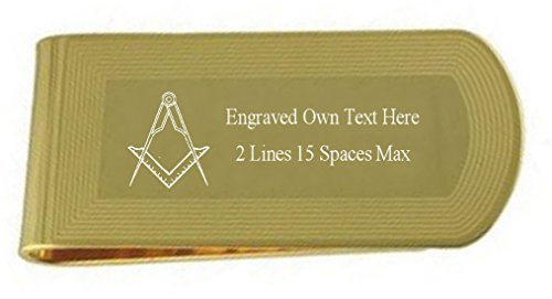 Select Gifts Emblem Master Gold Gravur Freimaurer Geld Clip mit Tasche