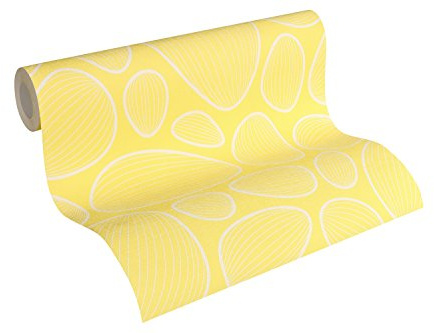 Lars Contzen Vliestapete Artist Edition No. 1 Tapete Vilde Strand Designertapete 10,05 m x 0,53 m gelb weiß Made in Germany 341222 34122-2