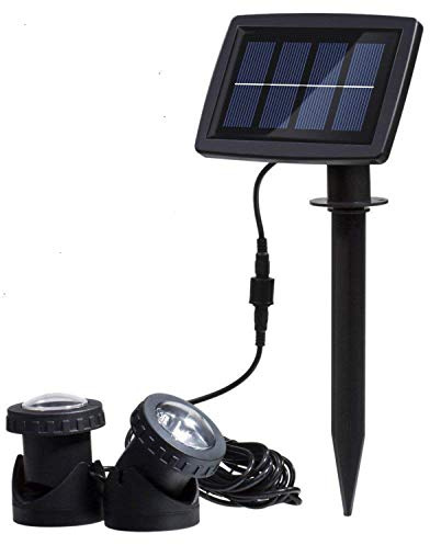 SUAVER Solar Spotlight Licht, Wasserdicht Strahler LED Außen Unterwasser Scheinwerfer Solar-Gartenleuchte Landschafts beleuchtung für Garten, Brunnen, Terrasse, Liegewiese (Typ 2-weiß)