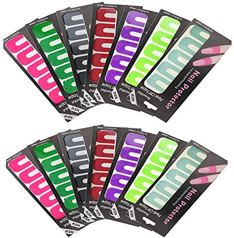 140Pcs Nail Peel Off Stickers Disposable Nail Sticker Tape Spill-Proof Stickers Polish Protector U-Shaped Tape Soft Plastic for Nail Painting Decoration