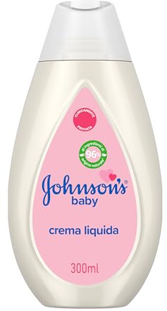 Johnson's Baby Crema hidratante corporal (1x300 ml), crema para bebés recién nacidos con aceite de coco, loción que protege contra la sequedad, 24 h de hidratación