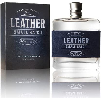 Tru Western Leather #3 Indigo Blend Men's Cologne, 3.4 fl oz (100 ml) - Clean, Smooth, Masculine