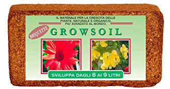 GS Briquette Terriccio derivato dal cocco Confezione singola da 650 gr sviluppa fino a 9 litri di terriccio universale