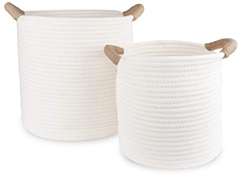 minchen 2er Set Aufbewahrungskorb - Aufbewahrung und Organisation für den Flur, das Bad, Schlaf- und Wohnzimmer oder als Spielzeug Organizer im Kinderzimmer