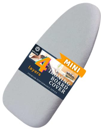 SAVUK Bügelbrettbezug und Pad mit Silikonbeschichtung, 4 Schichten, 31,8 x 76,2 cm, MiniGröße, extra strapazierfähige, Dicke Polsterung, hitzereflektierend, antihaftbeschichtet, fleckenabweisend