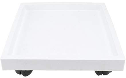 Cabilock Plateau Carré à roulettes Mobile et Robuste pour Pot de Fleurs en Résine Blanche Empêchant Les Taches d'eau Terre, pour Intérieur et Extérieur