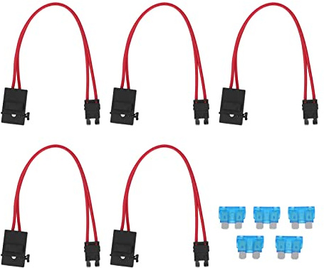 Okuyonic Robuste Kabelverlängerung, kompakt, professionell, dünn, 5 Stück, direkter Ersatz für Kfz-Sicherungshalter, Stecker für Kfz-Schaltungen(AKT M 19,1 mm)