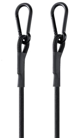 96'' Real Heavy Duty Carabiner Bungee Cords Outdoor with 190 Lbs Max Break Strength, Black Bungee Straps with Upgraded Carabiner Hooks for Luggage Rack, Cargo, Hand Carts, Bike, Camping, etc (2 Pcs)