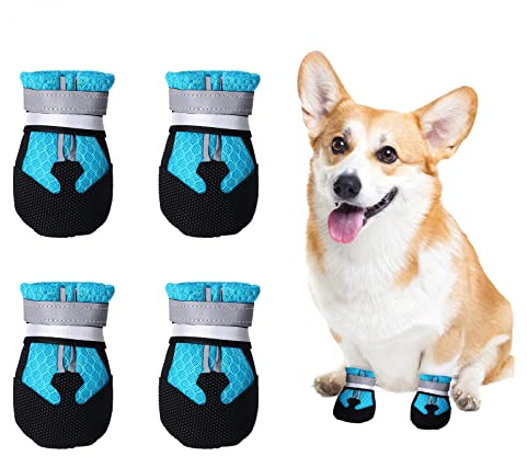 Avaner Hundeschuhe Pfotenschutz Hund wasserdichte Hunde Schuhe Anti Rutsch Sohle Outdoor Hundestiefel mit reflektierendem Klettverschluss Hundesocken für kleine mittlere und große Hunde