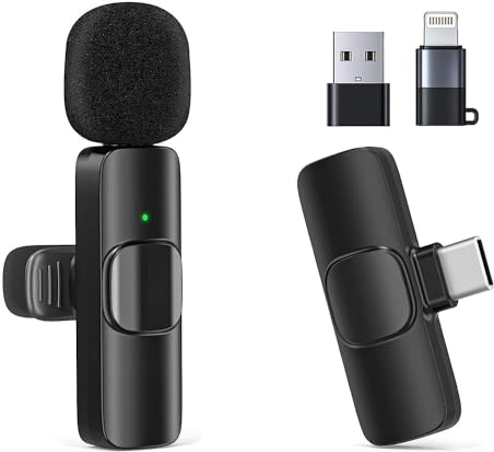 Mini Wireless Mikrofon Multifunktion für Video, iPhone, Android, YouTube, Vlog, Twitch - Bluetooth Ansteckmikrofon Kabellos für Handy
