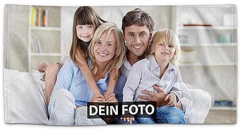 Print Royal PR Handtuch personalisiert mit Foto - Personalisiertes Handtuch Bedrucken Querformat - Individuelle Geschenke für Freunde und Familie zum Geburtstag, Weihnachten | 100 x 50 cm