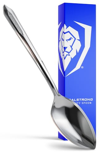 Dalstrong Chef's Utility Spoon - Silver 304 Stainless Steel - Professional Use - Corrosion Resistant - 1 TBSP 9 inch long - Tasting Plating Metal Spoon - Mirror Polish Satin Finish - Engraved Logo