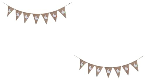 Ciieeo Osterhasen-Dekorationen 2 Stück 2 Osterdeko Ideen Blumenkranz Deko Dekor Wohnkultur Ornament Frohe Ostern-Banner Ostergirlande Haushalt Ammer Ostertürdekorationen