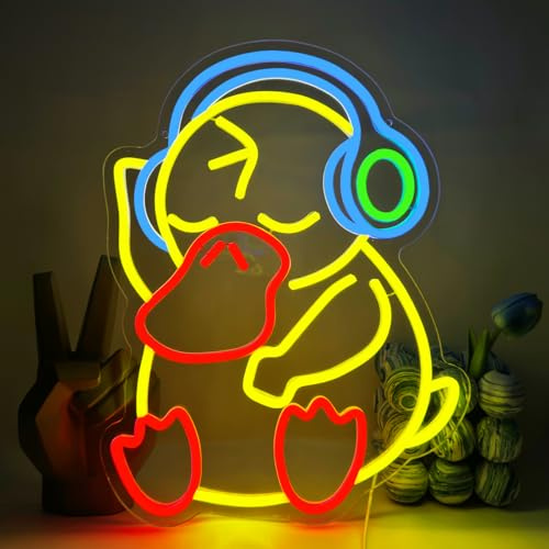 UExnkj-Y Canard Enseigne au Néon Led Neon Animaux Couleur Neon Signe Alimentée par USB Décoration Lumineuse Néon pour Décoration de Fête Mariage Chambre Anniversaire Fête Salle de Jeu Bar