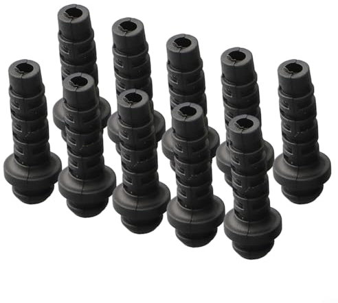 Set of 10 Wire Cable Sleeves for Power Tool Cables Rubber Strain Relief Cord Boot Connector(4mm - black)