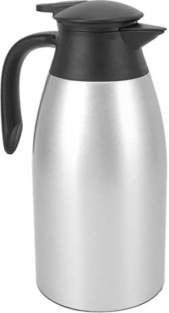 2 Liter Edelstahl-Karaffe, Kaffee-Vakuumkanne, Große Kapazität, Wasserkanne, Kaffeespender, Isolierte Kaffeekanne, Tee-Vakuumkanne(Silber)